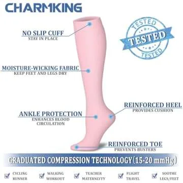 CHARMKING Compression Socks for Comfortable Circulation