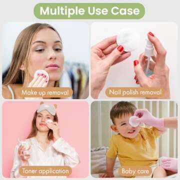 Intrinsics Large 3” Oval Cotton Pads for Face (50 Count), Premium 100% Pure Cotton Makeup Remover Pads, Hypoallergenic and Lint-Free Cotton Rounds for All Skin Types