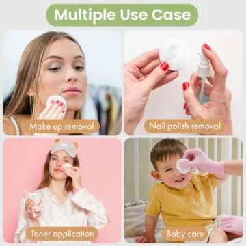 Intrinsics Large 3” Oval Cotton Pads for Face (50 Count), Premium 100% Pure Cotton Makeup Remover Pads, Hypoallergenic and Lint-Free Cotton Rounds for All Skin Types