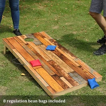 TIANNBU Solid Wood Cornhole Set for Endless Fun
