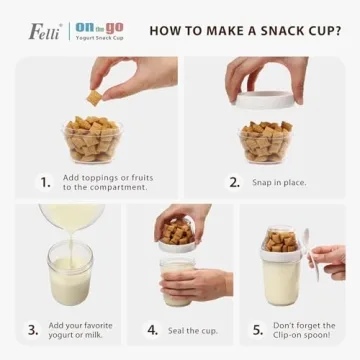 Felli Yogurt Snack Cup Set Leak Proof, Portable & Stylish