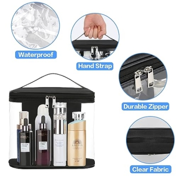 Leak Proof Clear Travel Bags for Toiletries & Cosmetics