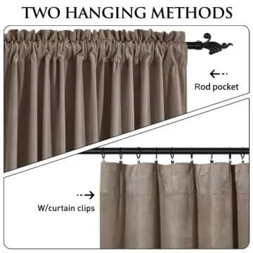 Luxurious StangH Velvet Curtains, 90in Length, Room Darkening