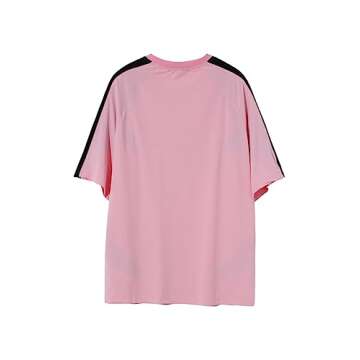 Aelfric Eden Graphic Tees for Women Oversized T Shirts Men Color Block Y2k Jersey Pink Summer Tops