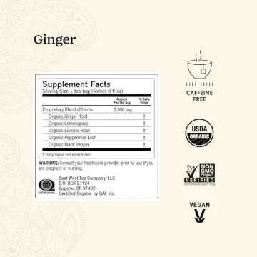 Yogi Tea Ginger - 16 Bags per Pack (4 Packs) - Organic Digestive Support Tea - Includes Ginger Root, Lemongrass, Licorice Root, Peppermint Leaf & Black Pepper