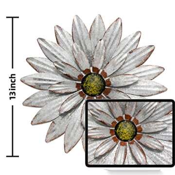 YEAHOME Metal Flower Wall Decor Set of 2 Handmade Sculptures