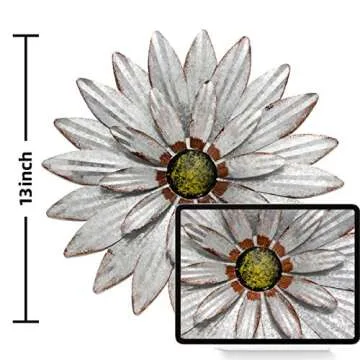 YEAHOME Metal Flower Wall Decor Set of 2 Handmade Sculptures