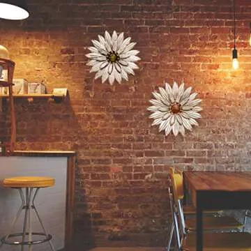 YEAHOME Metal Flower Wall Decor Set of 2 Handmade Sculptures