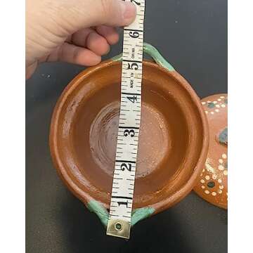 Salsero de Barro with Lid & Traditional Salsa Bowl Chip & Dip Molcajete Sauce Mexican