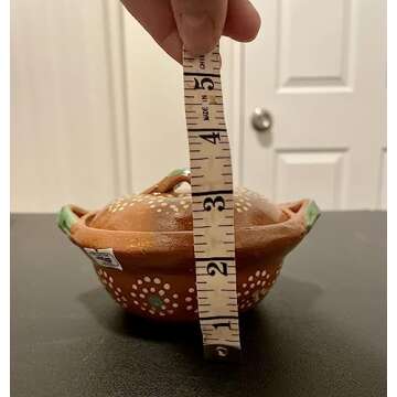 Salsero de Barro with Lid & Traditional Salsa Bowl Chip & Dip Molcajete Sauce Mexican