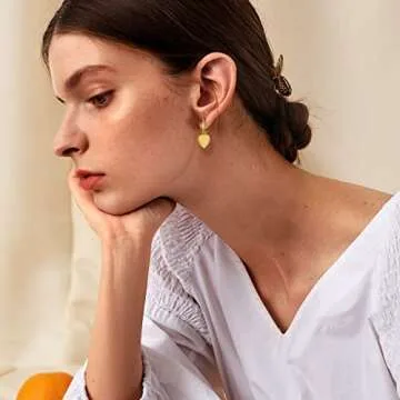 BUEMMR Forever Love Heart Geometric Punk Dangle Earrings for Women, 14K Gold Plated Jewelry gifts for Women