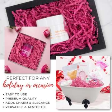 Pink Crinkle Cut Paper Shred Filler for Gift Wrapping