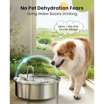 oneisall Dog Water Fountain for Large Dogs,7L/230oz/1.8G Stainless Steel Dog Fountain Super Quiet with Triple Filtration,Great for Large Dogs Cats and Multi-Pet Home