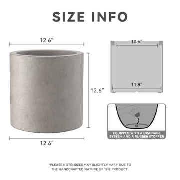 Modern Concrete Planter with Drainage Hole for Versatile Use