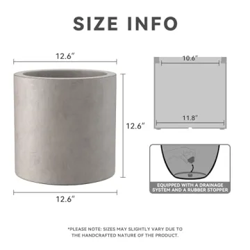 Modern Concrete Planter with Drainage Hole for Versatile Use