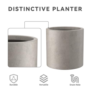 Modern Concrete Planter with Drainage Hole for Versatile Use