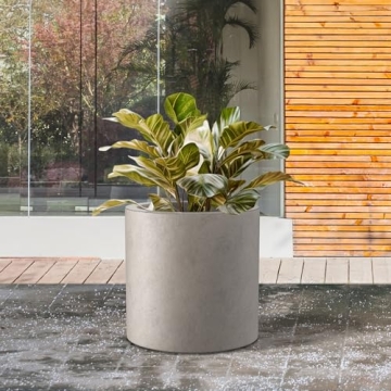 Modern Concrete Planter with Drainage Hole for Versatile Use