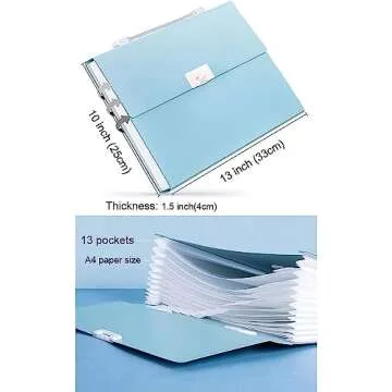 Freude Expanding File Folder with Handle - A4 Size Accordion File Organizer Portable,Waterproof,12 Pockets Monthly Document Organizer, Plastic File Organizer with Colored Labels for Office,School