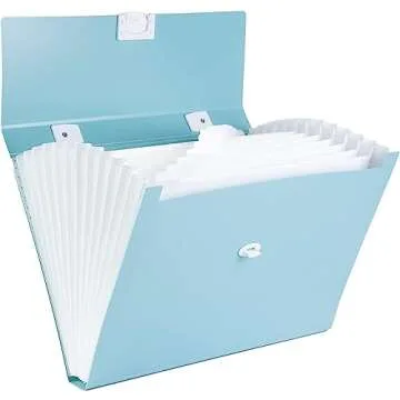 Freude Expanding File Folder with Handle - A4 Size Accordion File Organizer Portable,Waterproof,12 Pockets Monthly Document Organizer, Plastic File Organizer with Colored Labels for Office,School