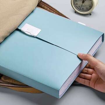 Freude Expanding File Folder with Handle - A4 Size Accordion File Organizer Portable,Waterproof,12 Pockets Monthly Document Organizer, Plastic File Organizer with Colored Labels for Office,School