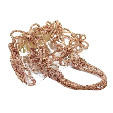 DJBM Rhinestone Floral PVC Tote Bag Elegant Party Essential