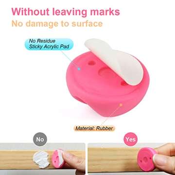 Shintop Cable Clips, Desk Cable Drop, Desk Wire Clips for All Your Computer, Electrical, Charging or Mouse Cord (Colorful,6pcs)