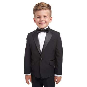 Nautica baby boys 4-piece With Dress Shirt, Bow Tie, Jacket, and Pants Tuxedo, Black, 18 Months US