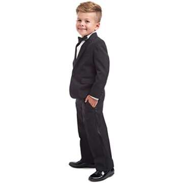 Nautica baby boys 4-piece With Dress Shirt, Bow Tie, Jacket, and Pants Tuxedo, Black, 18 Months US