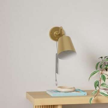 TRLIFE Dimmable Plug-in Wall Sconce - Adjustable & Elegant Design (2 Pack)