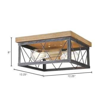 Odeums Farmhouse Flush Mount Light Fixture for Home