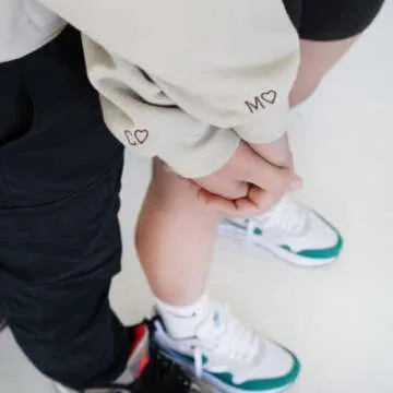 GODMERCH Custom Embroidered Roman Numeral Hoodies, Matching Hoodies For Couples, Personalized Hoodies For Boyfriend Girlfriend With Initial Heart, Gifts for Boyfriend Girlfriend Couples