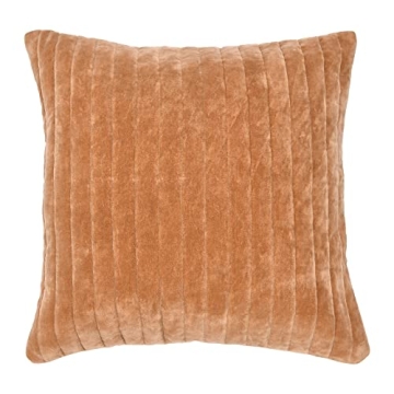 Creative Co-Op Velvet Pillow Cover 20 inch Quilted Camel