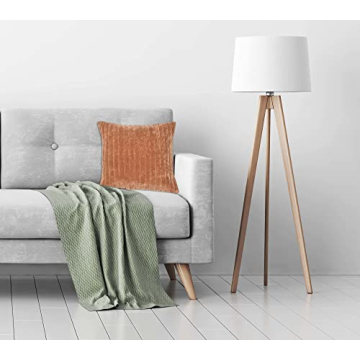 Creative Co-Op Velvet Pillow Cover 20 inch Quilted Camel