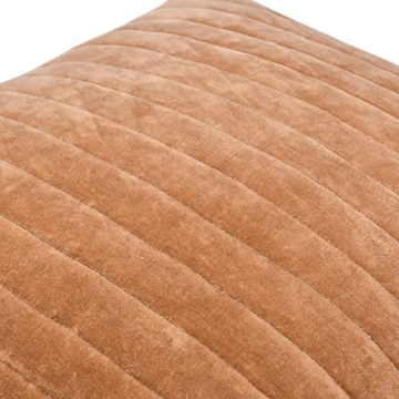 Creative Co-Op Velvet Pillow Cover 20 inch Quilted Camel