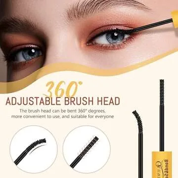 QUEWEL Eyelash Bond & Seal - Upgraded Brush Head, Waterproof & Strong Hold, DIY Lash Extensions at Home - ZS Black Bond & Clear Seal