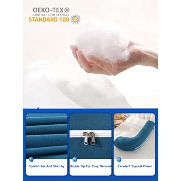 Wndy's Dream Pregnancy Pillow J Shaped Pregnancy Wedge Pillow Full Body Pillow with Removable Cover Soft Pregnancy Pillows for Side Sleeping Maternity Pillow for Pregnant Women Sleeping Support(Blue)