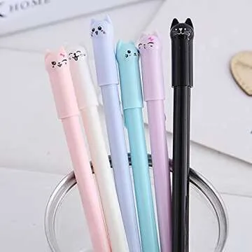 Sencoo Cute Cat Pen Set - 12 Colorful Gel Pens
