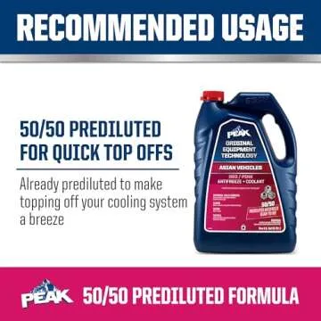 PEAK OET Extended Life Red/Pink 50/50 Prediluted Antifreeze/Coolant for Asian Vehicles, 1 Gal.