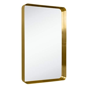 TEHOME 24x36 Brushed Gold Bathroom Mirror - Durable & Stylish