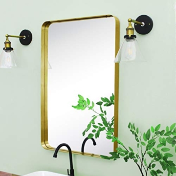 TEHOME 24x36 Brushed Gold Bathroom Mirror - Durable & Stylish