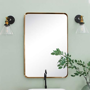 TEHOME 24x36 Brushed Gold Bathroom Mirror - Durable & Stylish