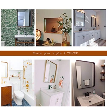 TEHOME 24x36 Brushed Gold Bathroom Mirror - Durable & Stylish