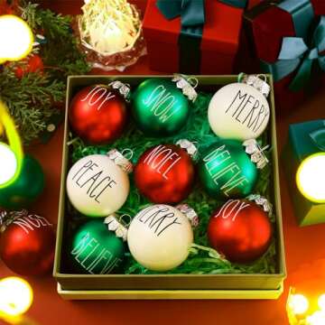 Vinsot 12 Pcs Colorful Christmas Ball Ornaments for Holiday Decor