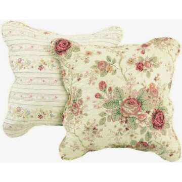 SPPRANDOM Chic Shabby Romantic Rose Bedding Set Full/Queen