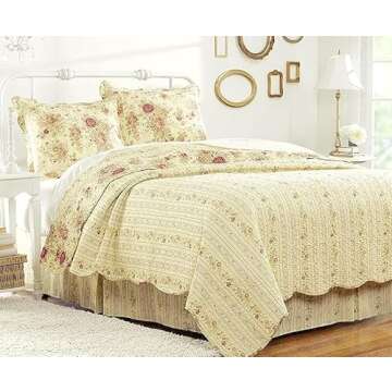 SPPRANDOM Chic Shabby Romantic Rose Bedding Set Full/Queen