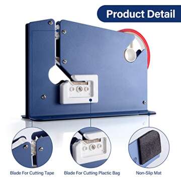 kimilus Steel Tape Bag Sealer with 2 Tape Rolls for All Uses