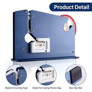 kimilus Steel Tape Bag Sealer with 2 Tape Rolls for All Uses