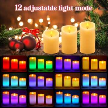ALED LIGHT Rechargeable Candles Flickering with Remote,Flameless Candles Built-in Rechargeable Batte...