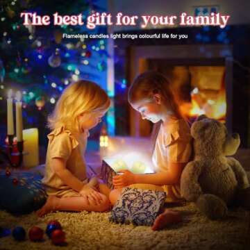 ALED LIGHT Rechargeable Candles Flickering with Remote,Flameless Candles Built-in Rechargeable Battery,RGB&Warm White Real Wax LED Candles for Home Decoration,Christmas,Party