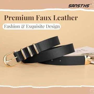 Stylish SANSTHS Women's Waist Belt with Gold/Silver Buckle